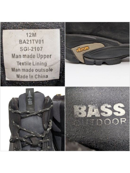 GH Bass Vibram Peak Trail II Hiking Boots Mens Black Mid Top Waterproof Size 12 main image 8